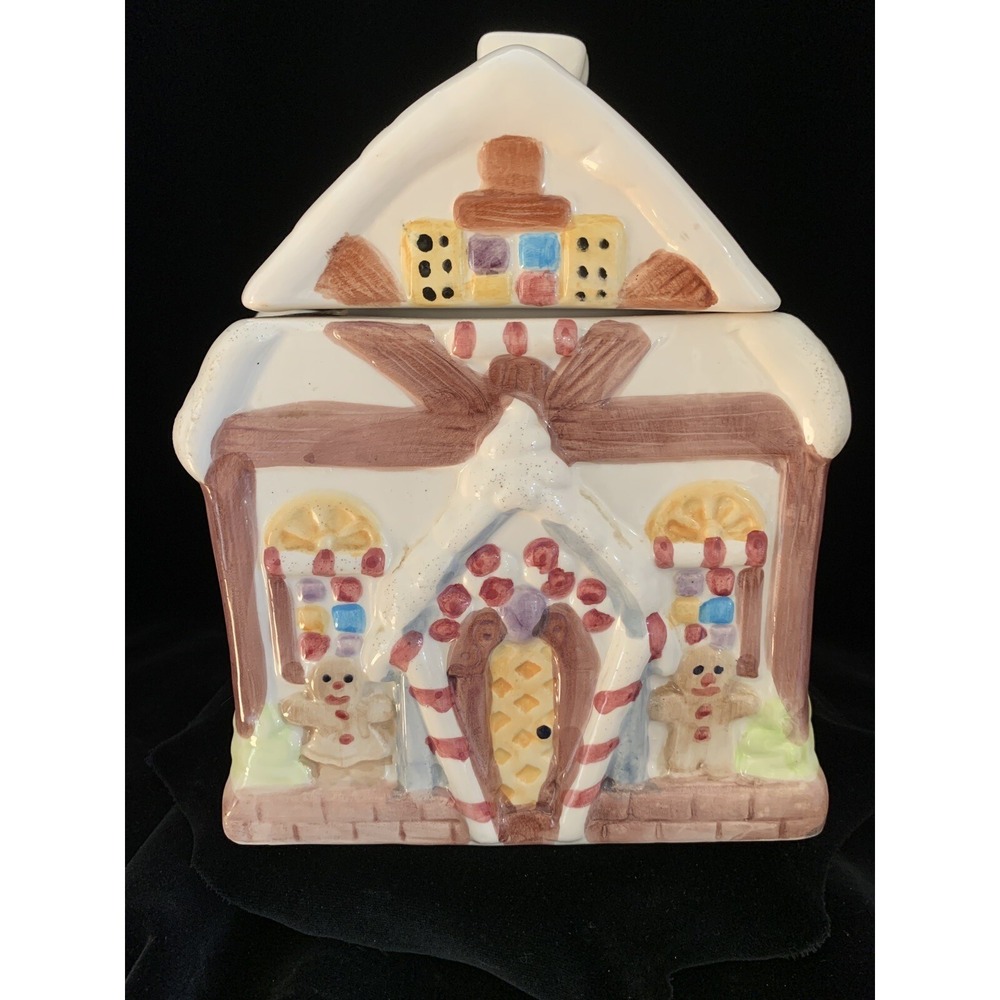 Vintage Aramark Gingerbread House Cookie Jar 9.5"‎ Tall